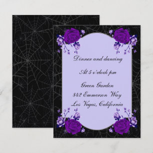 Carte de Réception de Mariage Rose Pourpre Toile d