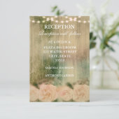 Carte de réception de mariage Rose Rustique (Debout devant)