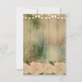 Carte de réception de mariage Rose Rustique (Dos)