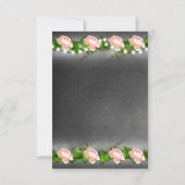 Carte de réception de mariage Rose Tableau Noir (Dos)