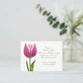 Carte de réception de mariage rose Tulip (Debout devant)