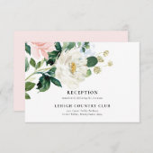 Carte de réception de mariage rose vif (Devant / Derrière)