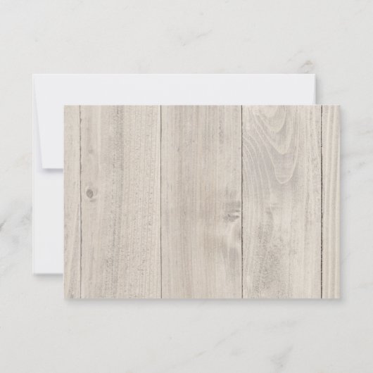 Carte de réception de mariage rustique avec brins (Dos)