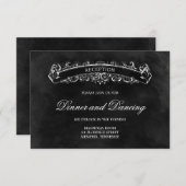 Carte de réception de mariage Rustique Chic - Noir (Devant / Derrière)