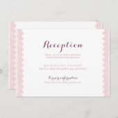 Carte de réception de mariage rustique en dentelle (Devant / Derrière)