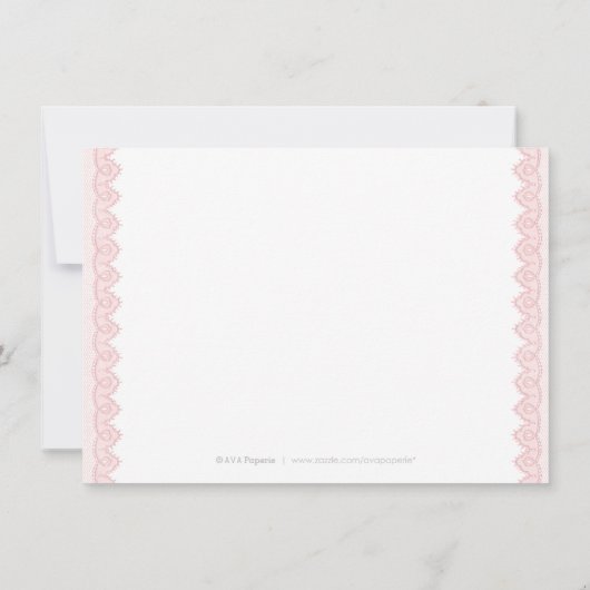 Carte de réception de mariage rustique en dentelle (Dos)