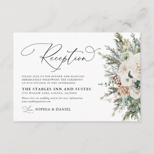 Carte de réception de mariage Rustique en Pinecone (Devant)