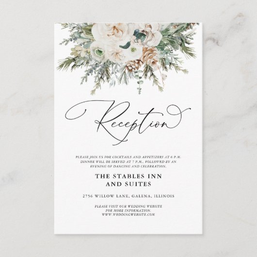 Carte de réception de mariage Rustique en Pinecone (Devant)