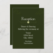 Carte de réception de mariage rustique vert (Devant / Derrière)