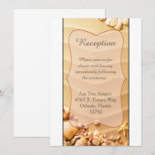 Carte de réception de mariage Sable de plage de co (Devant / Derrière)