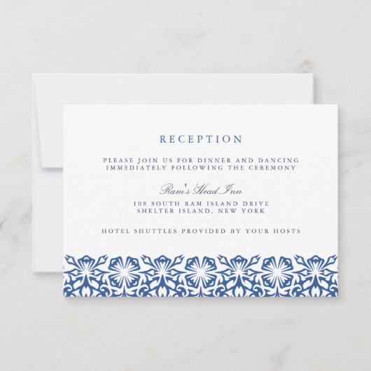 Carte de réception de mariage Santorin | Lapis (Devant)