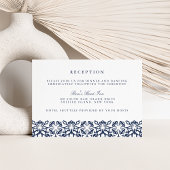 Carte de réception de mariage Santorini | Navy