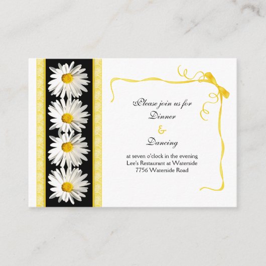 Carte de réception de mariage Shasta Daisy (Devant)