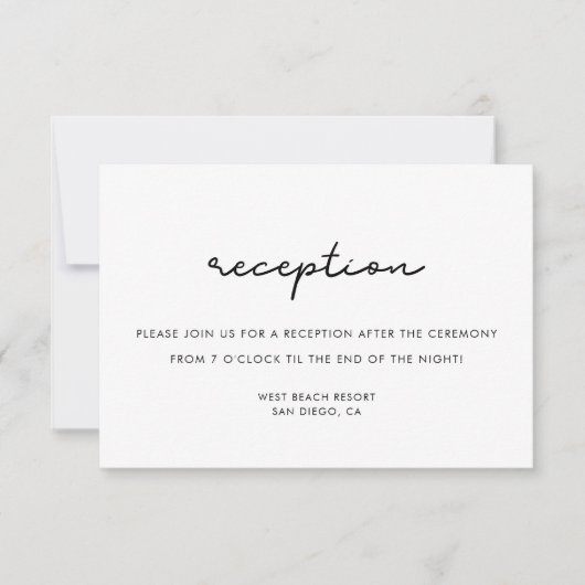 Carte de réception de mariage simple (Devant)