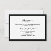 Carte de réception de mariage simple à bordure noi (Devant)