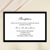 Carte de réception de mariage simple avec bordure 