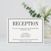 Carte de réception de mariage simple et élégante (Debout devant)