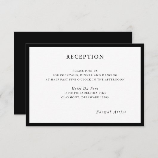 Carte de réception de mariage simple et moderne (Devant / Derrière)