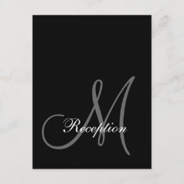 Carte de réception de mariage simple noir et blanc