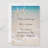 Carte de réception de mariage Starfish Beach (Devant)