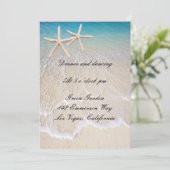 Carte de réception de mariage Starfish Beach (Debout devant)