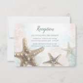 Carte de réception de mariage Starfish Sea Nautica (Devant)