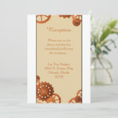 Carte de réception de mariage Steampunk Cogs Gears (Debout devant)