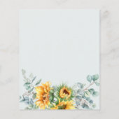 Carte de réception de mariage Sunflower Eucalyptus (Dos)