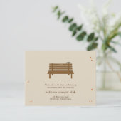 Carte de réception de mariage sur banc (Debout devant)