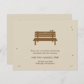Carte de réception de mariage sur banc (Devant / Derrière)
