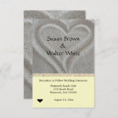 Carte de réception de mariage sur la plage de sabl (Devant / Derrière)