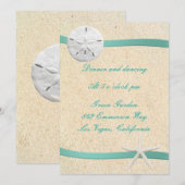 Carte de réception de mariage sur la plage Dollar  (Devant / Derrière)