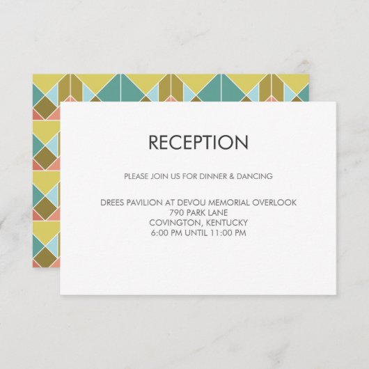 Carte de réception de mariage Tangram Heart (Devant / Derrière)