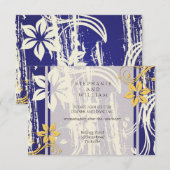 Carte de réception de mariage Tourbillon Bleu et J (Devant / Derrière)