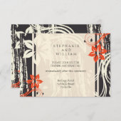 Carte de réception de mariage Tourbillon Noir et R (Devant / Derrière)