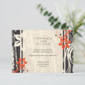 Carte de réception de mariage Tourbillon Noir et R (Debout devant)