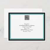 Carte de réception de mariage turquoise (Devant / Derrière)
