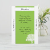 Carte de réception de mariage vert/blanc Spring Tr (Debout devant)