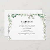 carte de réception de mariage vert eucalyptus (Devant / Derrière)