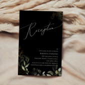 Carte de réception de mariage vert noir et or