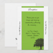 Carte de réception de mariage vert/noir Spring Tre (Devant / Derrière)