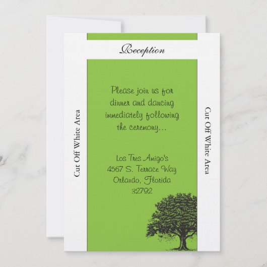 Carte de réception de mariage vert/noir Spring Tre (Devant)