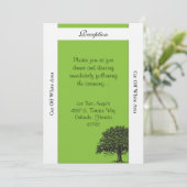 Carte de réception de mariage vert/noir Spring Tre (Debout devant)