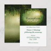 Carte de réception de mariage verte de la forêt en (Devant / Derrière)