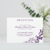 Carte de réception de mariage Vignes Violettes / P (Debout devant)