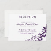 Carte de réception de mariage Vignes Violettes / P (Devant / Derrière)