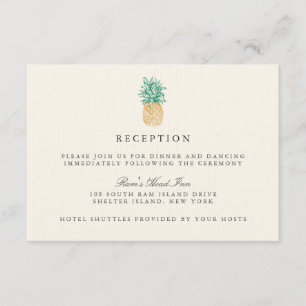Carte de réception de mariage vintage à l'ananas