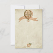 Carte de réception de mariage vintage avec ballon  (Dos)