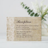 Carte de réception de mariage vintage dentelle mon (Debout devant)