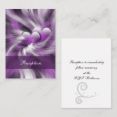 Carte de réception de mariage violet (Devant / Derrière)